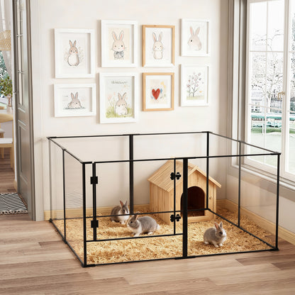 2025 Acrylic Whelping Playpen: 8 Panels Indoor Pet Acrylic Dog Playpen Whelping Pen Box Exercise Fence for Puppies, Rabbits, Small Animals