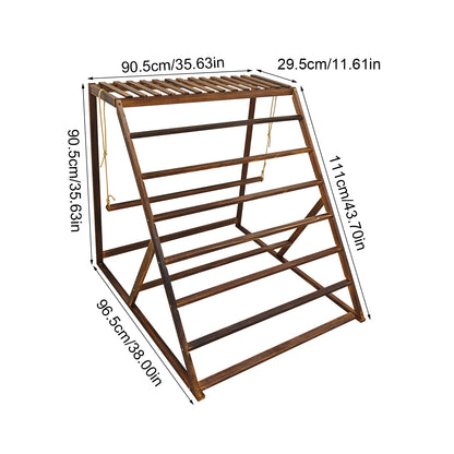 Chicken Playground with Top Platform, Wooden Roosting Bar for Poultry, 36 in Tall Jungle Gym with Balance Swing, Sanded Pine Perches for Backyard Farm Coop