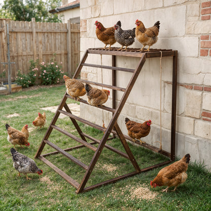 Chicken Playground with Top Platform, Wooden Roosting Bar for Poultry, 36 in Tall Jungle Gym with Balance Swing, Sanded Pine Perches for Backyard Farm Coop