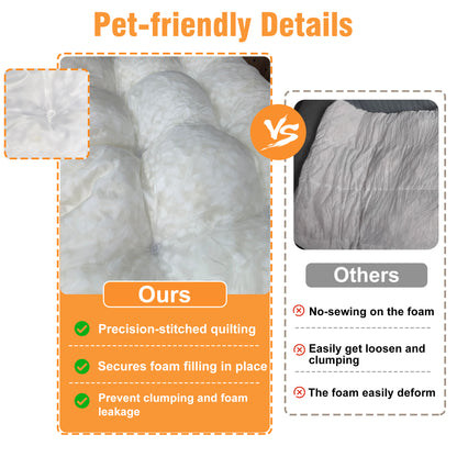 2025 Fluffy Dog Cat Bed: Deluxe Plush Dog Bed with Supportive Base Comfort Pet Sleeping Mat Crate Bed with Removable Cover for Different Sizes Dogs Breeds
