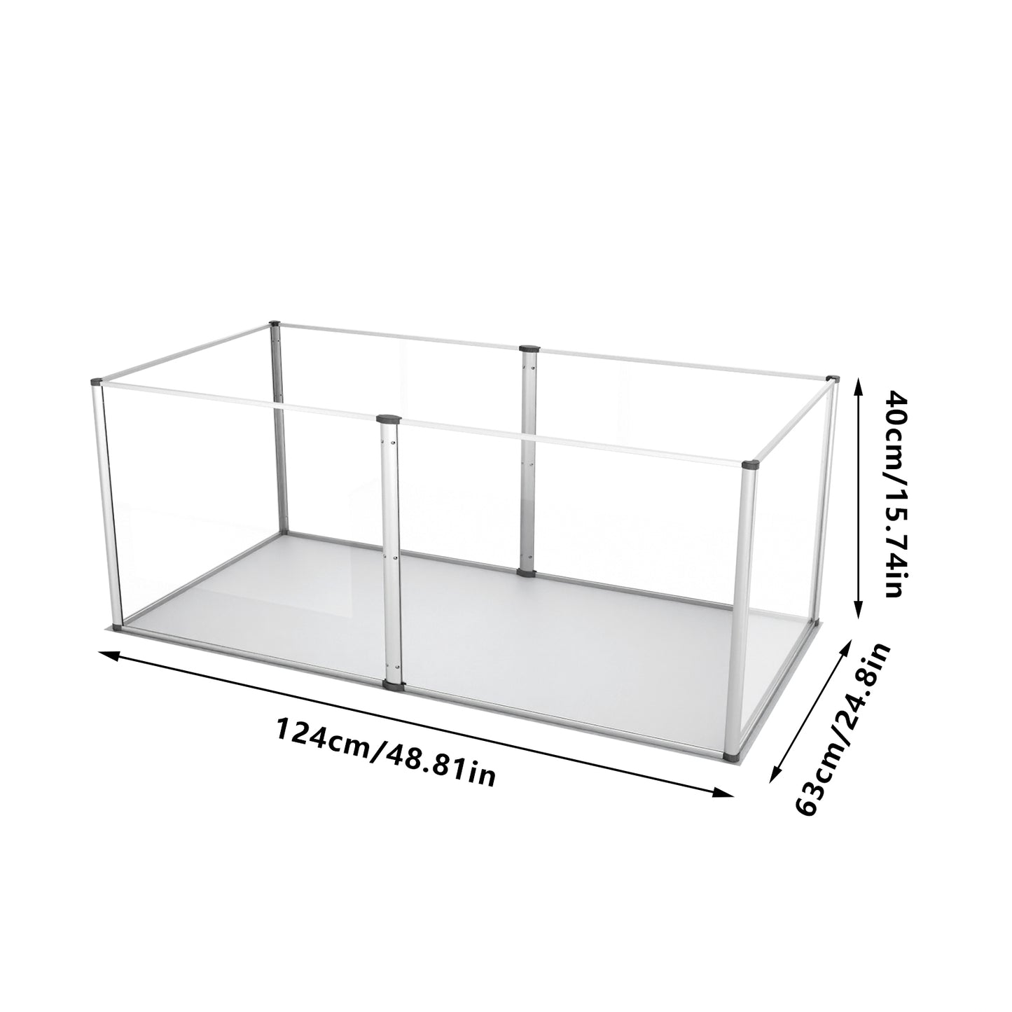 6 Panels Clear Acrylic Playpen Cage Small Animals Guinea Pig Hamster Yard Fence