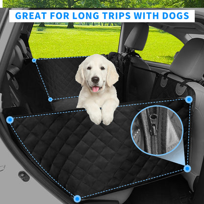 Back Seat Extender for Dogs: Versatile Dog Car Seat Cover for Back Seat with Pockets Hard Bottom - Waterproof, Scratch-Proof Dog Hammock for Cars (Holds 220 lbs)