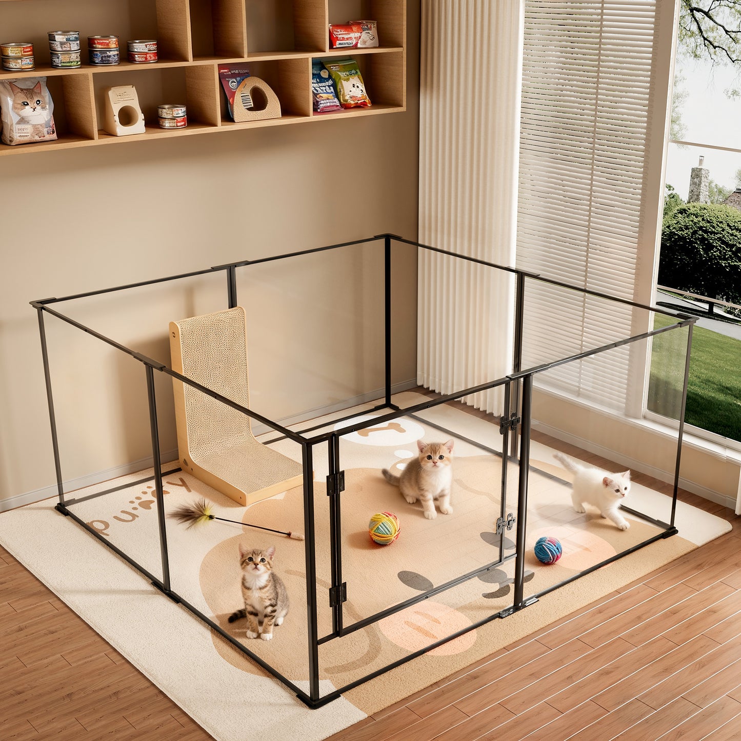 2025 Acrylic Whelping Playpen: 8 Panels Indoor Pet Acrylic Dog Playpen Whelping Pen Box Exercise Fence for Puppies, Rabbits, Small Animals
