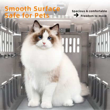 Portable Plastic Cat Kitten Travel Carrier Pet Carry Crate Collapsible Design