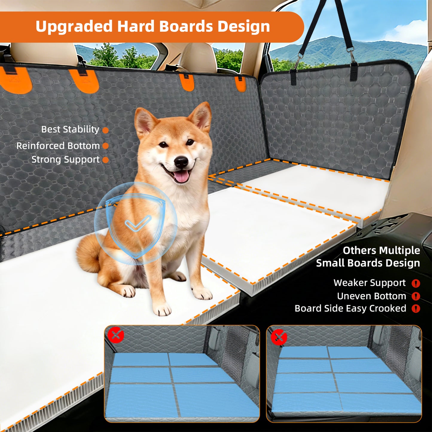 Dog Car Hammock Backseat Extender Pet Back Seat Protector Hammock Full Cover