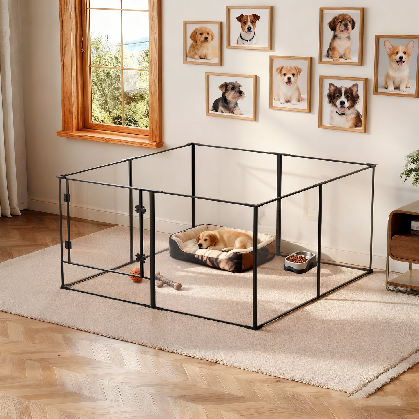 2025 Acrylic Whelping Playpen: 8 Panels Indoor Pet Acrylic Dog Playpen Whelping Pen Box Exercise Fence for Puppies, Rabbits, Small Animals