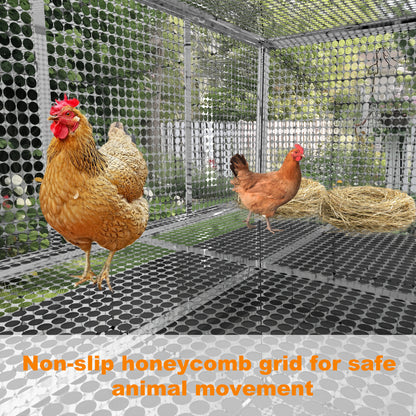 2025 Stainless Steel Chicken Coop, 43.3x23.6x23.6 Inch Elevated Metal Cage for Rabbits, Ducks, Pigeons, with Waterproof Cover