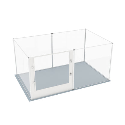 Acrylic Dog Playpen Fence: Indoor Clear Acrylic Pet Whelping Pen Box Dog Playpen Kennel Crate 80cm Taller with Waterproof Pad for Dogs, Rabbits, Guinea Pig