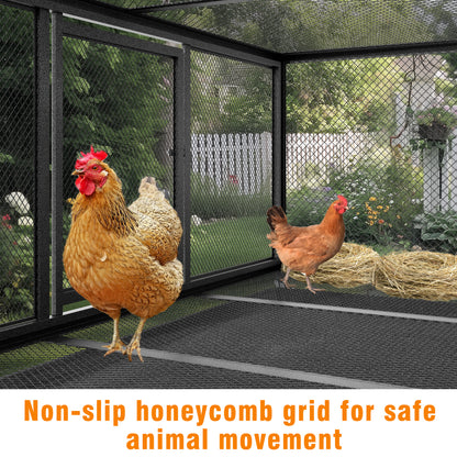 Metal Chicken Cage with Wheels, Elevated Indoor Chicken Cage, Heavy Duty Movable Iron Chicken Coop for Balcony, Patio, Small Pet Chickens and Quail