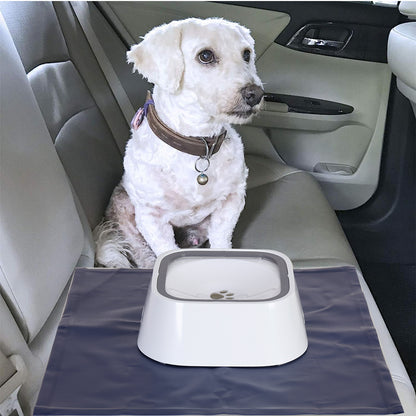 Pet Dog Water Bowl No Spill Splash-free Cat Slow Drinking Bowl with Waterproof Mat