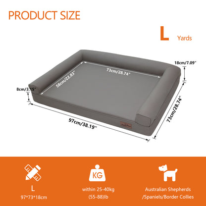 Large Orthopedic Dog Bed Pet Sofa Couch Memory Foam Waterproof Cover Bed Gray