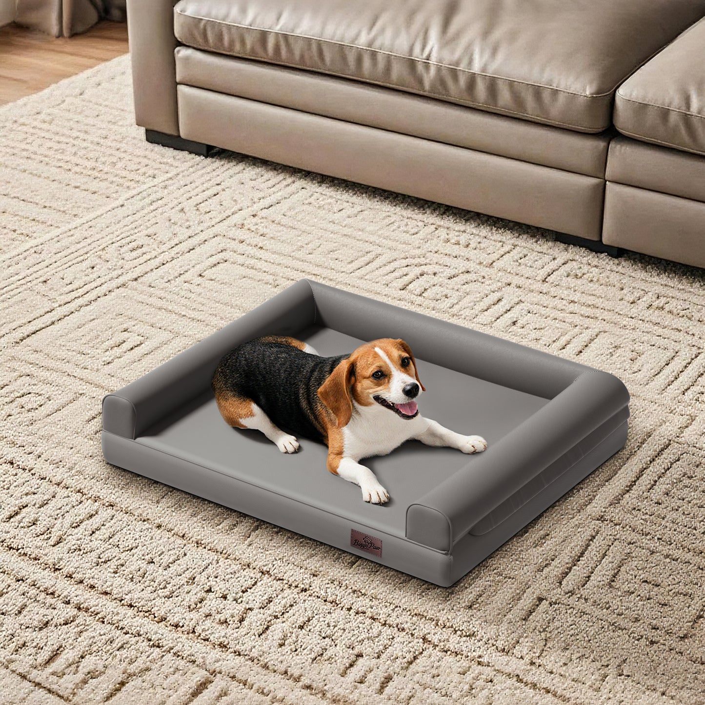Large Orthopedic Dog Bed Pet Sofa Couch Memory Foam Waterproof Cover Bed Gray