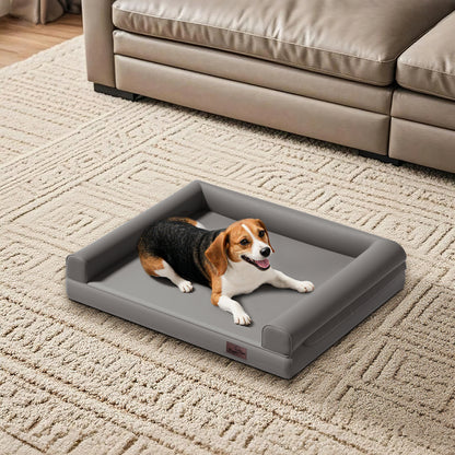 Large Orthopedic Dog Bed Pet Sofa Couch Memory Foam Waterproof Cover Bed Gray