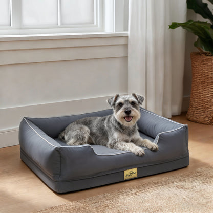 (Summer type)Orthopedic Dog Bed Bolster Sofa Pet Couch with High Density Foam Base, Removable Washable Oxford Cloth Cover, Anti-Slip Cuddler Mattress