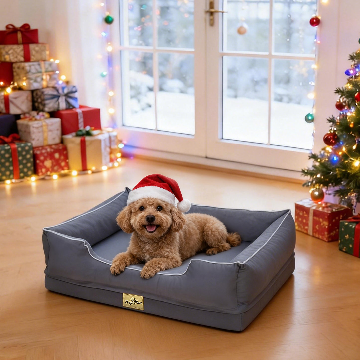 (Summer type)Orthopedic Dog Bed Bolster Sofa Pet Couch with High Density Foam Base, Removable Washable Oxford Cloth Cover, Anti-Slip Cuddler Mattress