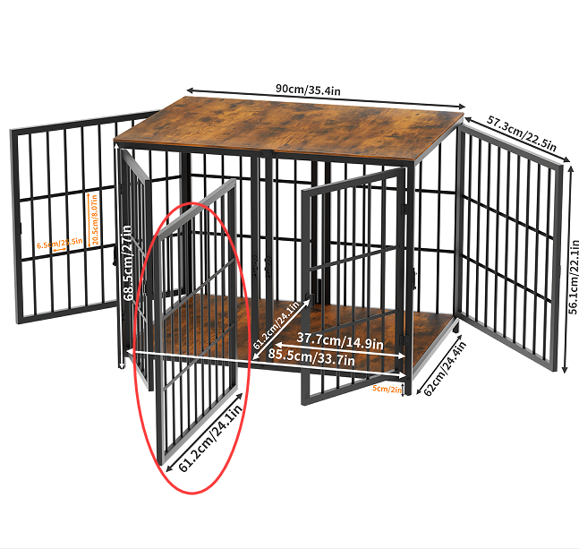 The divider panel pieces of the dog cage