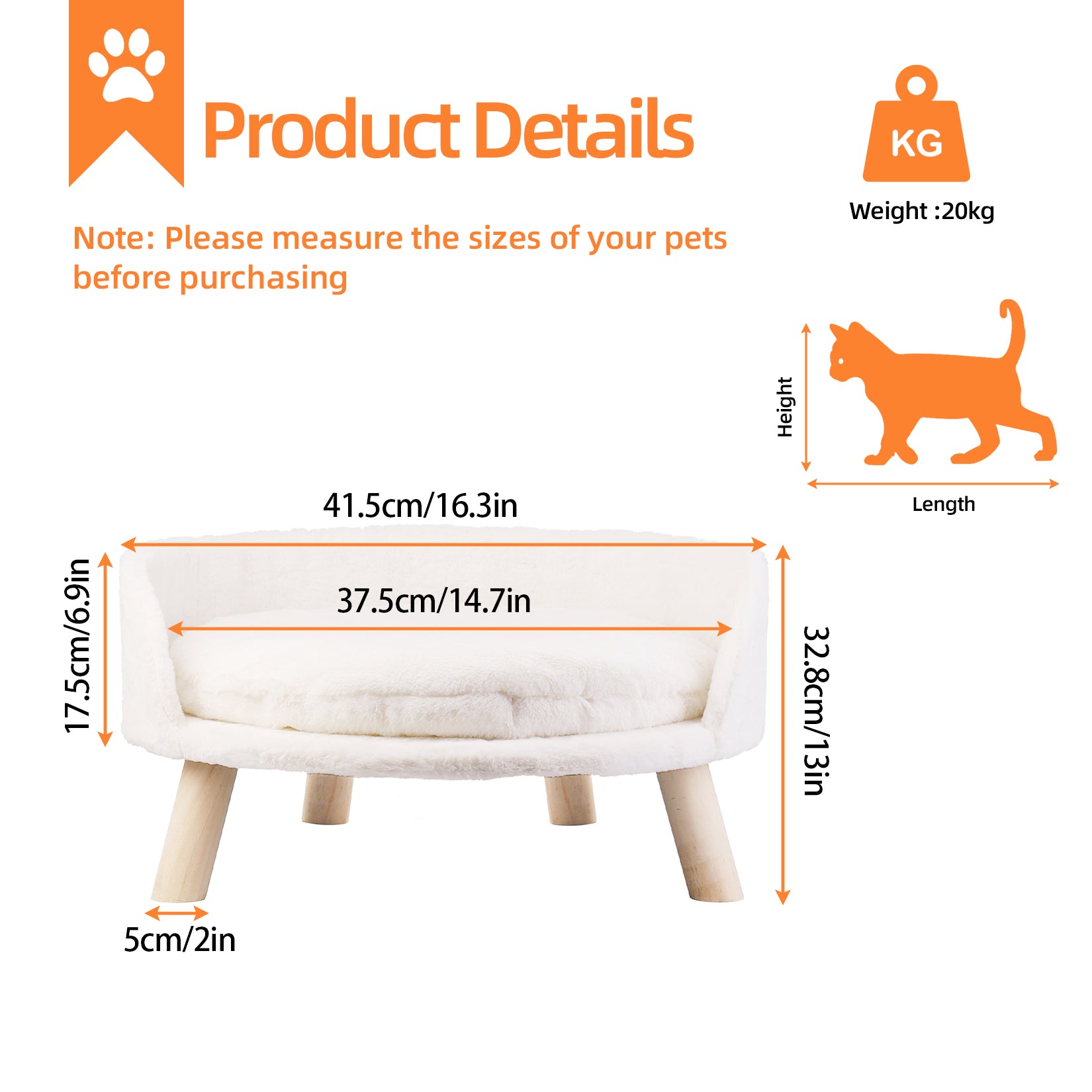 Cat hotsell bed size