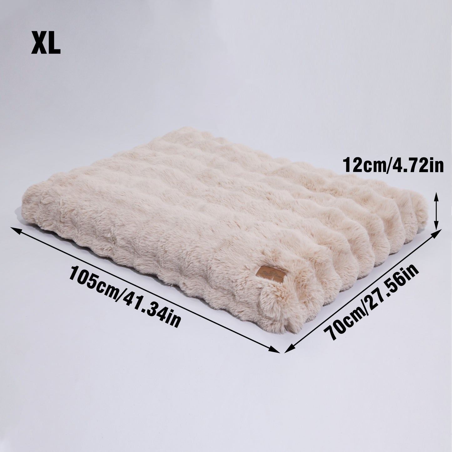 2025 Fluffy Dog Cat Bed: Deluxe Plush Dog Bed with Supportive Base Comfort Pet Sleeping Mat Crate Bed with Removable Cover for Different Sizes Dogs Breeds