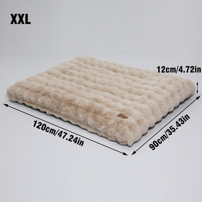 2025 Fluffy Dog Cat Bed: Deluxe Plush Dog Bed with Supportive Base Comfort Pet Sleeping Mat Crate Bed with Removable Cover for Different Sizes Dogs Breeds