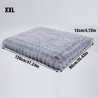 2025 Fluffy Dog Cat Bed: Deluxe Plush Dog Bed with Supportive Base Comfort Pet Sleeping Mat Crate Bed with Removable Cover for Different Sizes Dogs Breeds