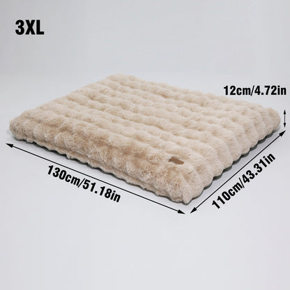 2025 Fluffy Dog Cat Bed: Deluxe Plush Dog Bed with Supportive Base Comfort Pet Sleeping Mat Crate Bed with Removable Cover for Different Sizes Dogs Breeds