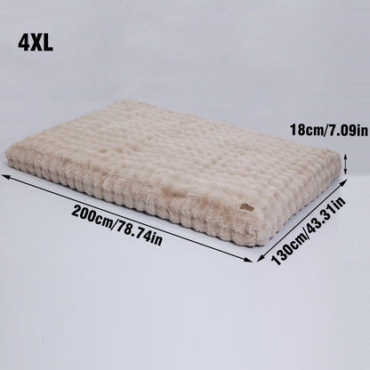 2025 Fluffy Dog Cat Bed: Deluxe Plush Dog Bed with Supportive Base Comfort Pet Sleeping Mat Crate Bed with Removable Cover for Different Sizes Dogs Breeds