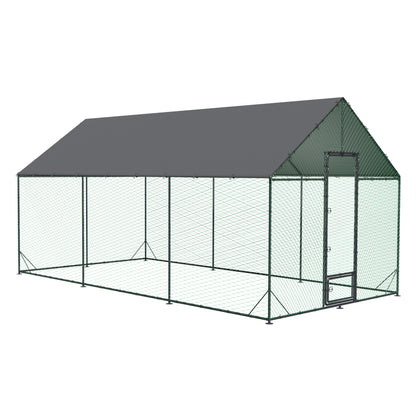 2025 Upgraded Chicken Coop Outdoor Poultry Cage with Oxford Cover High Entrance
