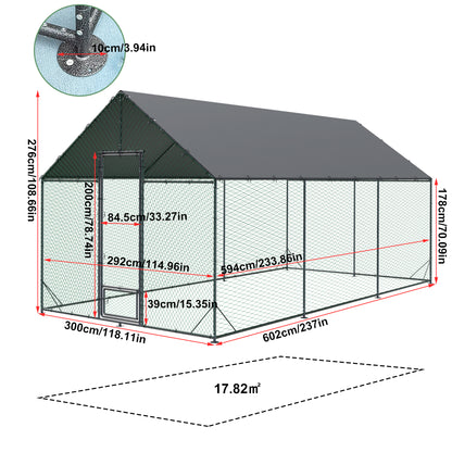 2025 Upgraded Chicken Coop Outdoor Poultry Cage with Oxford Cover High Entrance