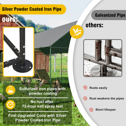 2025 Upgraded Chicken Coop Outdoor Poultry Cage with Oxford Cover High Entrance