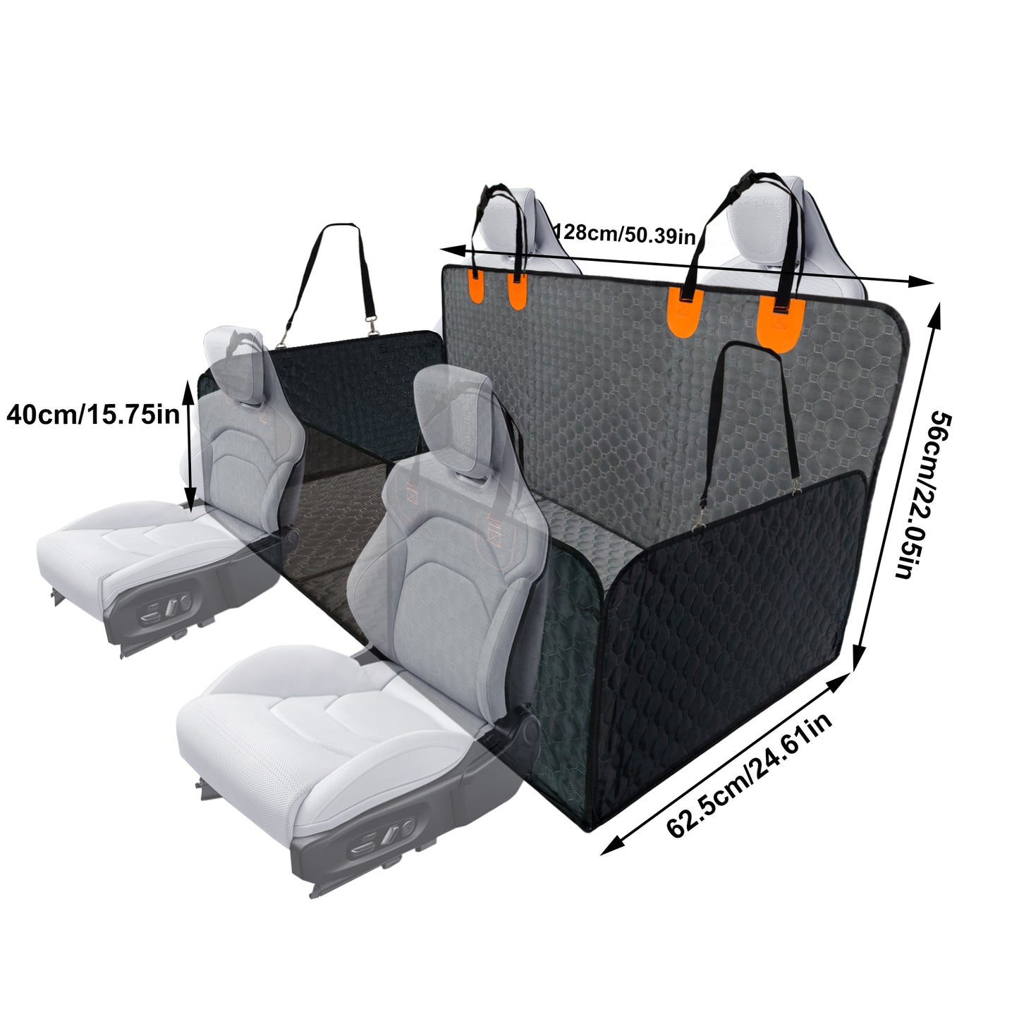 Dog Car Hammock Backseat Extender Pet Back Seat Protector Hammock Full Cover