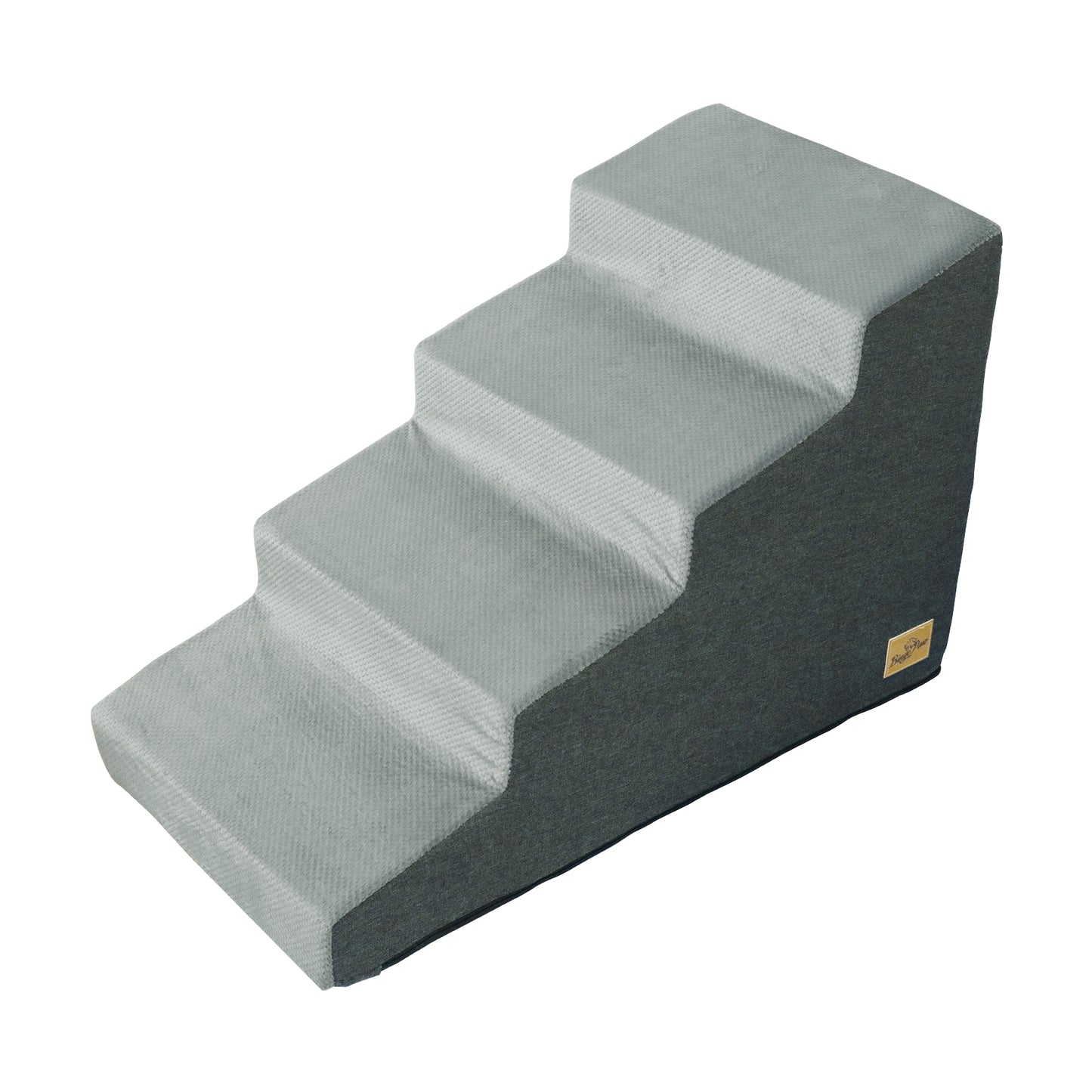 Sponge Dog Stairs for Bed & Sofa, 4 Step Dog Stairs, Dog Bed Steps for High Places, Non-Slip Gray Pet Stairs for Small Dogs