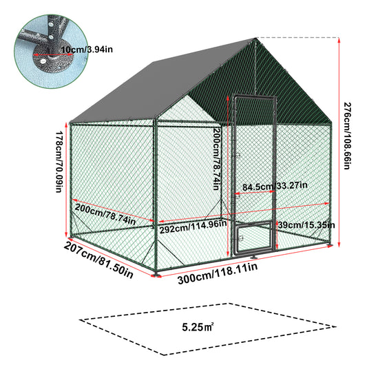 2025 Upgraded Chicken Coop Outdoor Poultry Cage with Oxford Cover High Entrance
