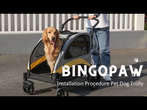 Pet Stroller for Large Dogs Foldable Pet Cat Travel Carriage Stroller 4 Wheels