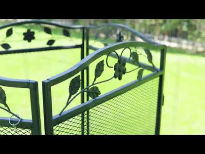 Decorative Garden Fence 5Pcs Black Metal Garden Barrier Dog Fence Animal Barrier for Outdoor Garden Yard Patio