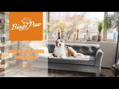 Luxury Large Dog Bed Pet Snuggle Sofa with Microfiber Leather Upholstered Sofa Bed