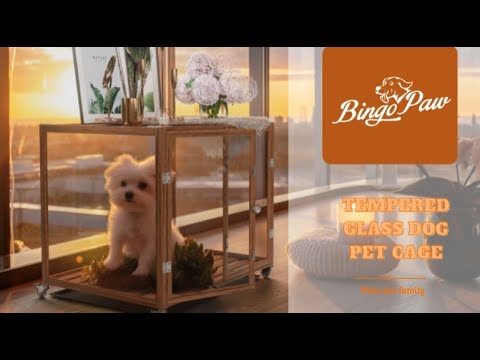 Dog Cage For Dogs Innovative Tempered Glass Dog Pet Cage with Aluminum Frame Pet Dog Crate Kennel Dual Doors Strong Lock