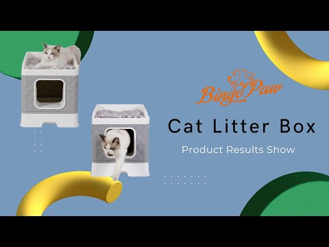Detachable Cat Litter Box Furniture Top Front-entry Litter Box with Cushion Mat