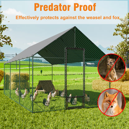 2025 Upgraded Chicken Coop Outdoor Poultry Cage with Oxford Cover High Entrance