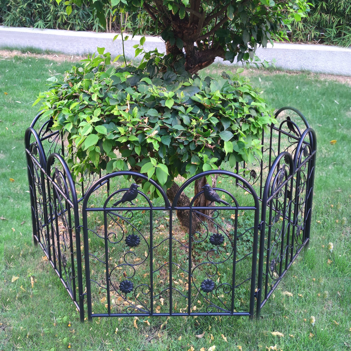 Decorative Garden Fences 5 Pack Metal Panels Edging Fences Patio Lawn Landscape Fencing Flower Bed Border for Outdoor Yards