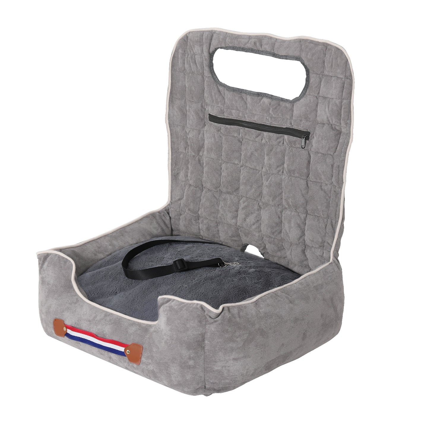 Soft Dog Car Seat Safe Anti-Slip Travel Portable Dog Booster with Pockets