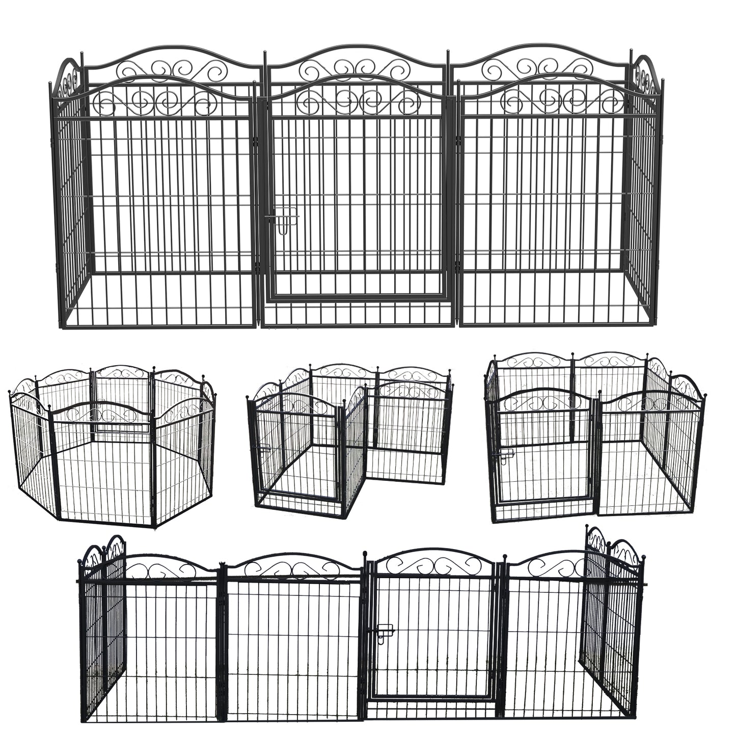 8pcs 32in Heavy Duty Dog Playpen Foldable Dog Exercise Fence