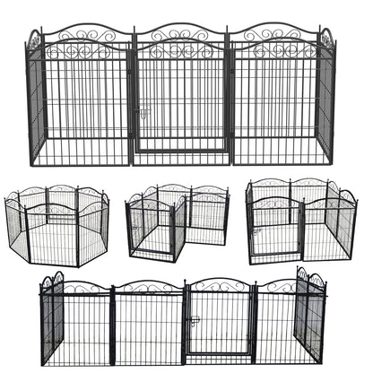 8pcs 32in Heavy Duty Dog Playpen Foldable Dog Exercise Fence