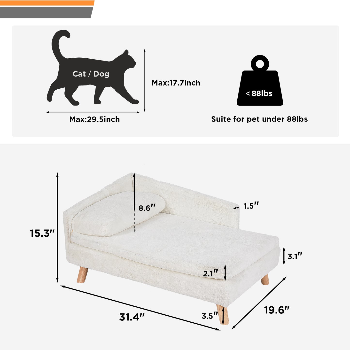 Minimalist look and beige color adorn your home decor while fits any dogs cats breed. Soft linter fabric for keeping your four-legged friends away from cold winter days, a nice sleep night.