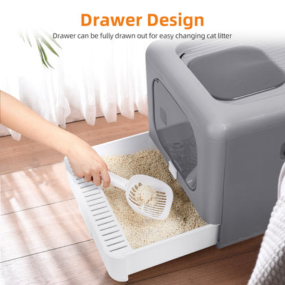 Bingopaw Extra Large Cat Litter Box Fully Enclosed Splash-Proof and Leak-Proof