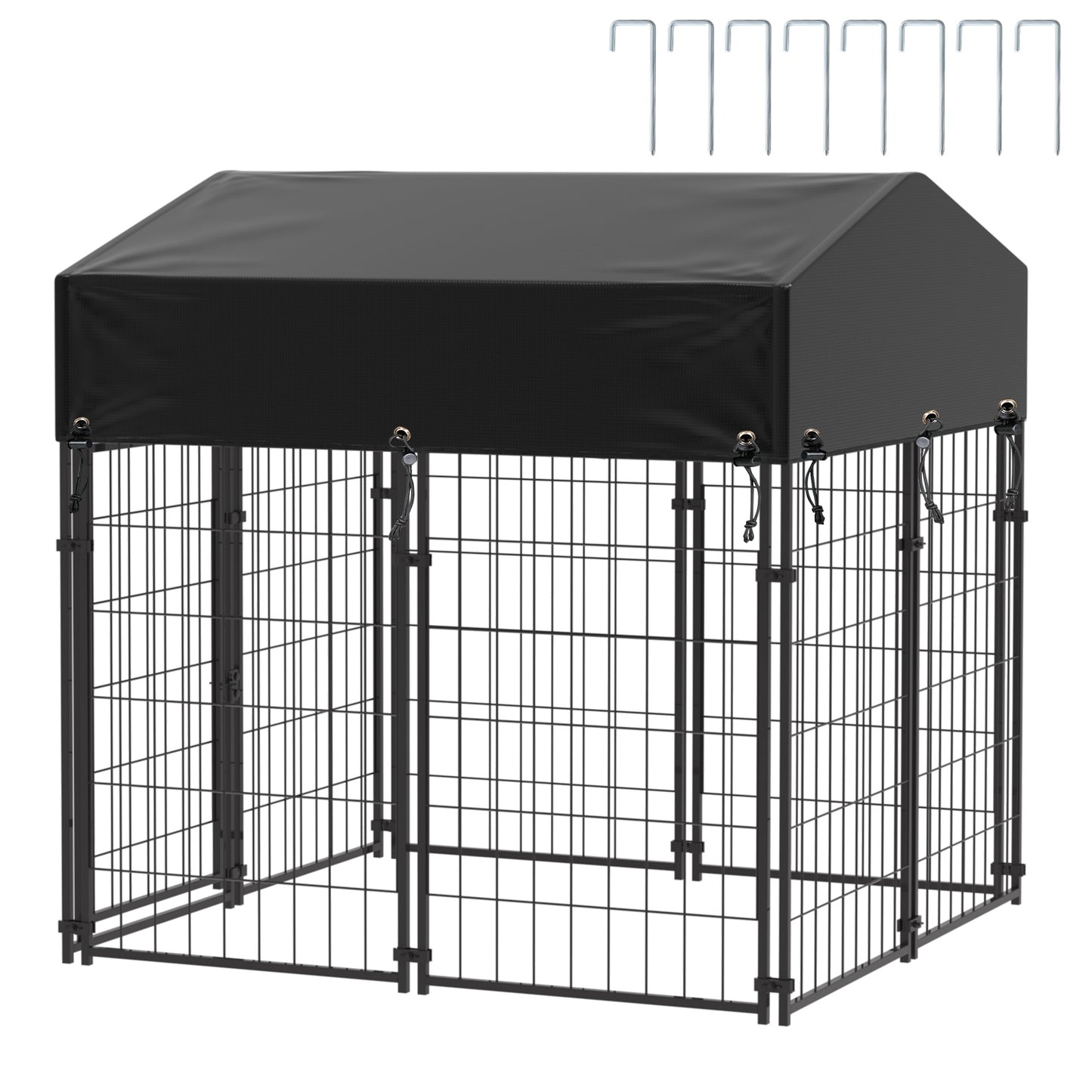 Heavy Duty Dog Kennel Pet Cage Outdoor Crate with Cover  XS S L