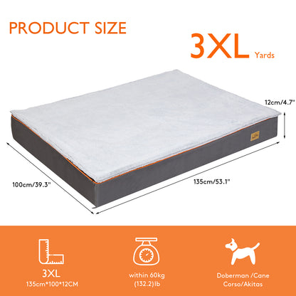 Large Jumbo Soft Orthopedic Dog Bed Pet Kennel Pillow Bed w/ Washable Cover