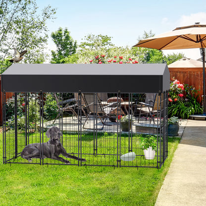 Heavy Duty Dog Kennel Pet Cage Outdoor Crate with Cover  XS S L