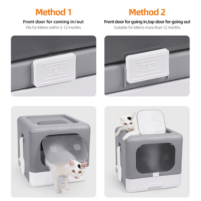 Bingopaw Extra Large Cat Litter Box Fully Enclosed Splash-Proof and Leak-Proof
