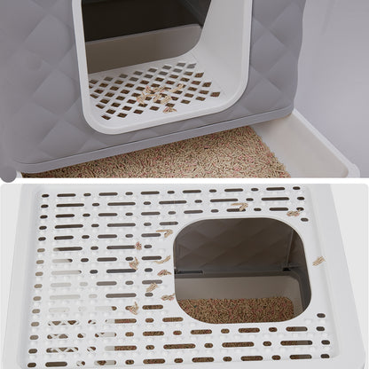 Detachable Cat Litter Box Furniture Top Front-entry Litter Box with Cushion Mat