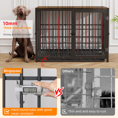 bingopaw wooden dog crate  2in1 large